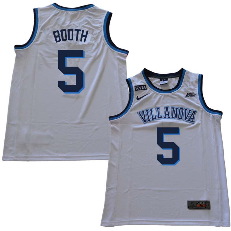 2018 Men #5 Phil Booth Willanova Wildcats College Basketball Jerseys Sale-White - Click Image to Close